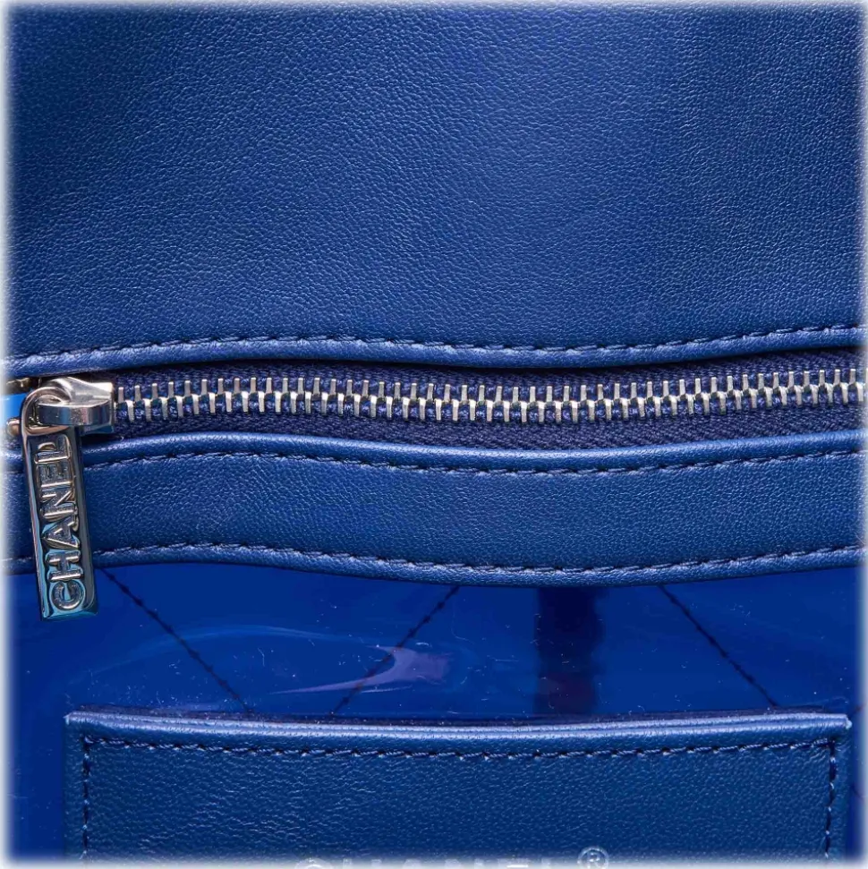 Chanel Vintage - 2018 Quilted PVC Large Coco Splash Shopping Tote Bag - Blue - PVC Handbag - Luxury High Quality - Avvenice