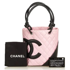 Chanel Vintage - Cambon Ligne Petit Bucket Bag - Pink Black - Leather Handbag - Luxury High Quality - Avvenice