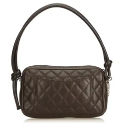 Chanel Vintage - Cambon Ligne Pochette Bag - Black - Leather and Lambskin Handbag - Luxury High Quality - Avvenice
