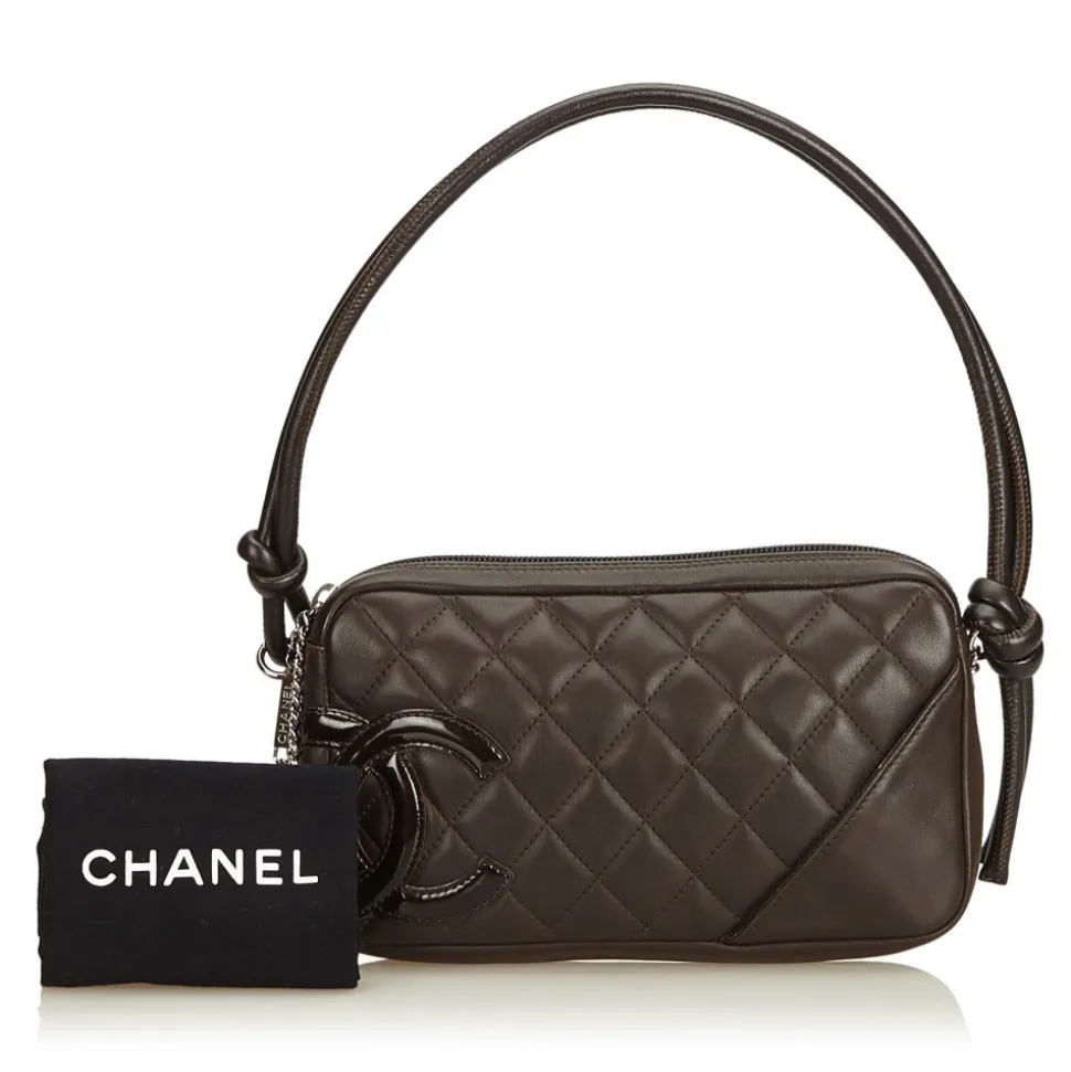 Chanel Vintage - Cambon Ligne Pochette Bag - Black - Leather and Lambskin Handbag - Luxury High Quality - Avvenice