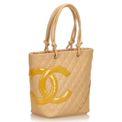 Chanel Vintage - Cambon Ligne Tote Bag - Brown Beige - Leather Handbag - Luxury High Quality - Avvenice