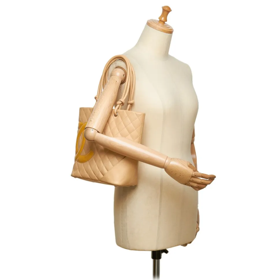 Chanel Vintage - Cambon Ligne Tote Bag - Brown Beige - Leather Handbag - Luxury High Quality - Avvenice