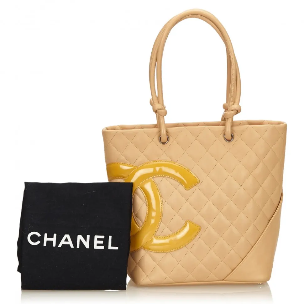 Chanel Vintage - Cambon Ligne Tote Bag - Brown Beige - Leather Handbag - Luxury High Quality - Avvenice