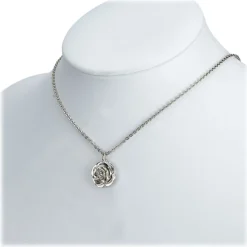 Chanel Vintage - Camellia Pendant Necklace - Silver - Necklace Chanel - Luxury High Quality - Avvenice