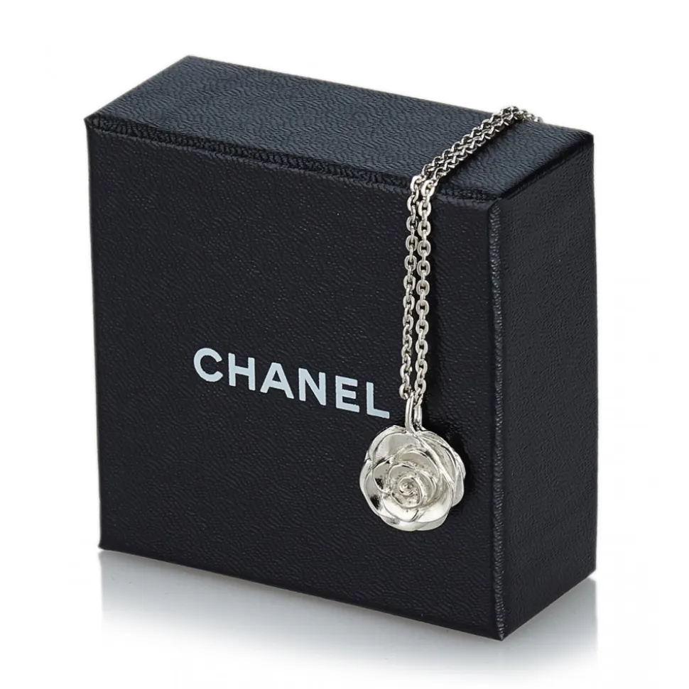 Chanel Vintage - Camellia Pendant Necklace - Silver - Necklace Chanel - Luxury High Quality - Avvenice