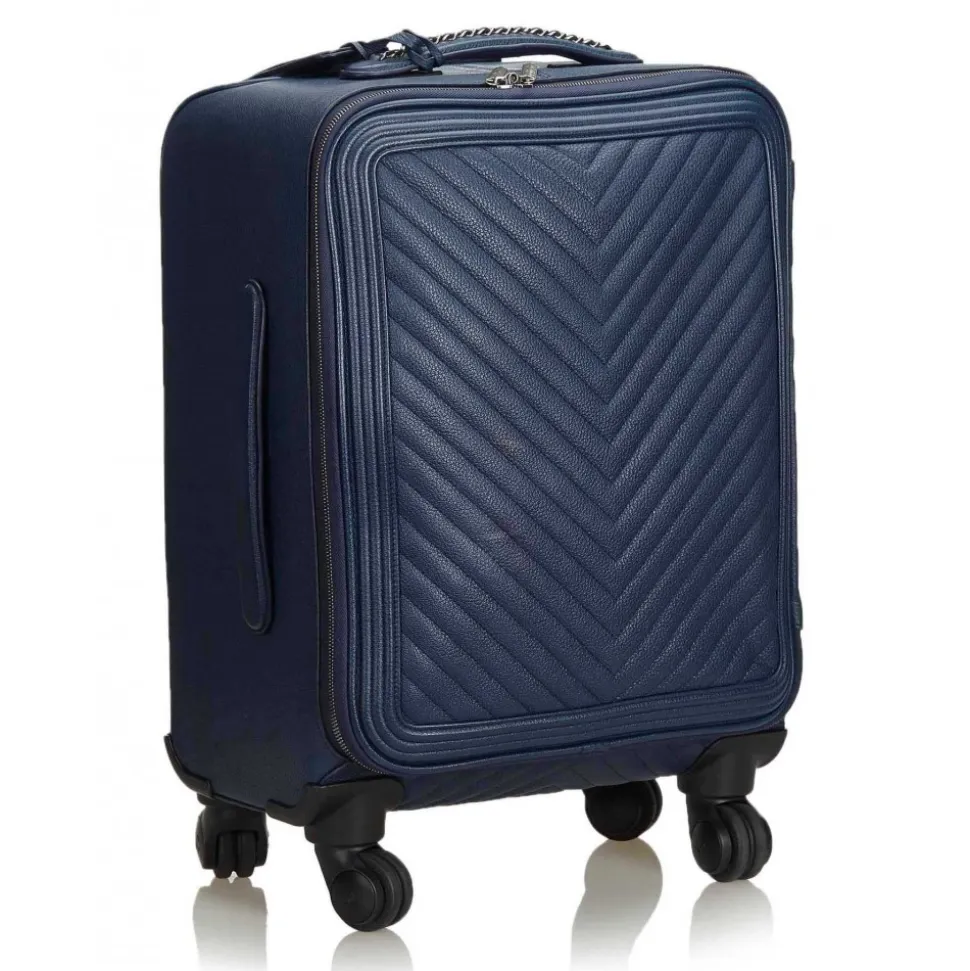 Chanel Vintage - Caviar Coco Case Trolley - Blue Navy - Leather Trolley - Luxury High Quality - Avvenice