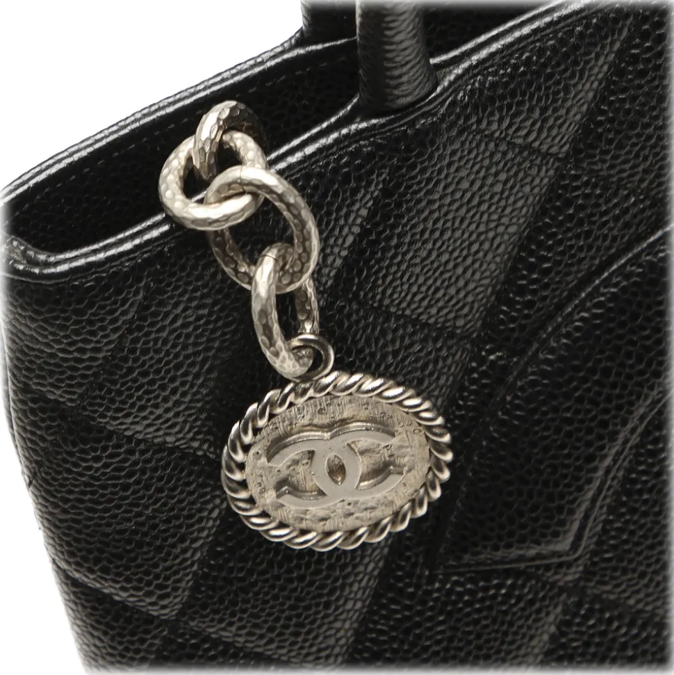 Chanel Vintage - Caviar Medallion Tote Bag - Black - Caviar Leather Handbag - Luxury High Quality - Avvenice