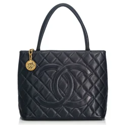 Chanel Vintage - Caviar Medallion Tote Bag - Blue - Caviar Leather Handbag - Luxury High Quality - Avvenice