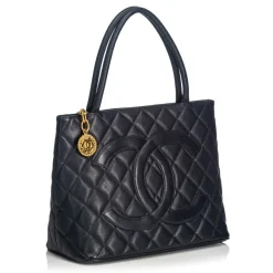 Chanel Vintage - Caviar Medallion Tote Bag - Blue - Caviar Leather Handbag - Luxury High Quality - Avvenice