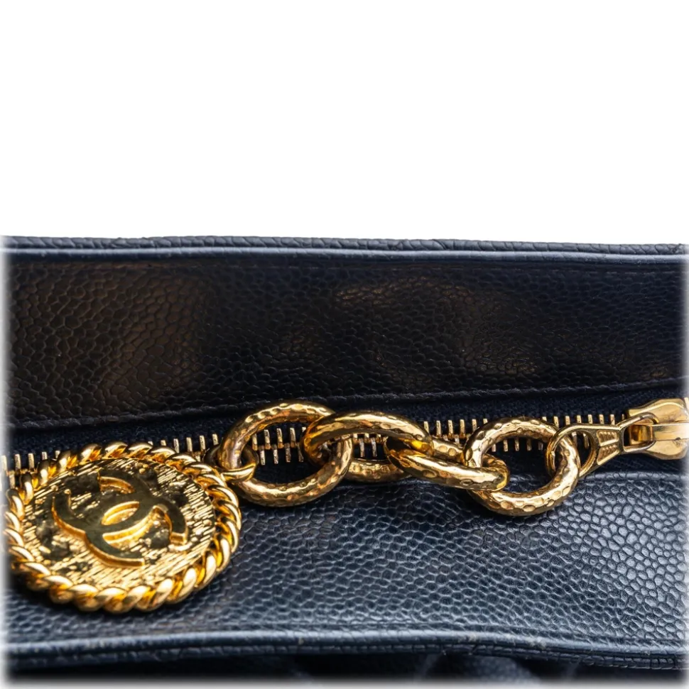 Chanel Vintage - Caviar Medallion Tote Bag - Blue - Caviar Leather Handbag - Luxury High Quality - Avvenice
