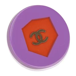 Chanel Vintage - CC Colorblock Brooch - Purple Red - Brooch Chanel - Luxury High Quality - Avvenice
