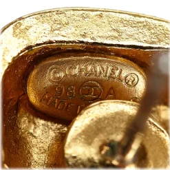 Chanel Vintage - CC Gold Toned Clip On Drop Earrings - Gold - Earrings Chanel - Luxury High Quality - Avvenice