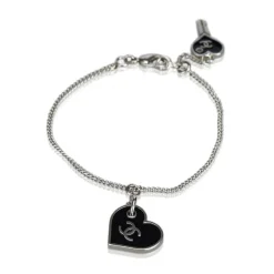 Chanel Vintage - CC Heart Charm Bracelet - Black - Chanel Bracelet - Luxury High Quality - Avvenice