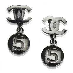 Chanel Vintage - CC No. 5 Drop Earrings - Silver - Earrings Chanel - Luxury High Quality - Avvenice