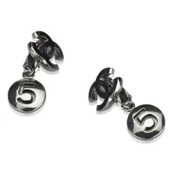Chanel Vintage - CC No. 5 Drop Earrings - Silver - Earrings Chanel - Luxury High Quality - Avvenice