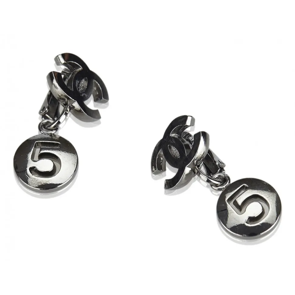 Chanel Vintage - CC No. 5 Drop Earrings - Silver - Earrings Chanel - Luxury High Quality - Avvenice