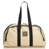 Chanel Vintage - CC Nylon Sport Line Duffle Bag - Brown Beige - Leather and Canvas Handbag - Luxury High Quality - Avvenice