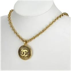 Chanel Vintage - CC Pendant Necklace - Gold - Necklace Chanel - Luxury High Quality - Avvenice