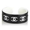 Chanel Vintage - CC Resin Bangle - Black White - Chanel Bracelet - Luxury High Quality - Avvenice