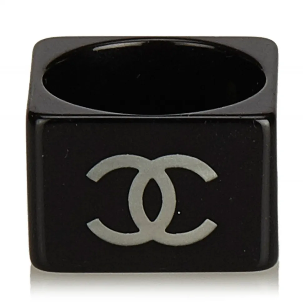 Chanel Vintage - CC Ring - Black White - Chanel Ring - Luxury High Quality - Avvenice