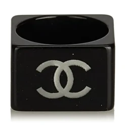 Chanel Vintage - CC Ring - Black White - Chanel Ring - Luxury High Quality - Avvenice
