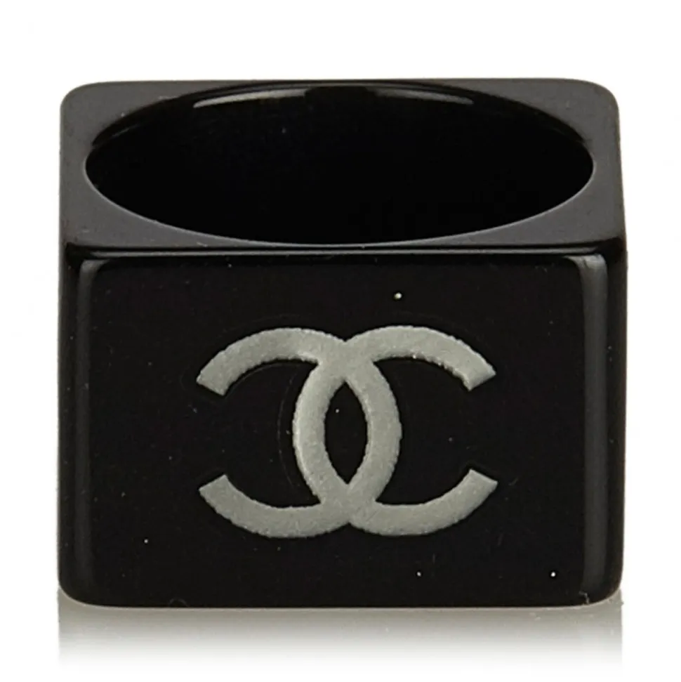 Chanel Vintage - CC Ring - Black White - Chanel Ring - Luxury High Quality - Avvenice
