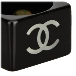 Chanel Vintage - CC Ring - Black White - Chanel Ring - Luxury High Quality - Avvenice