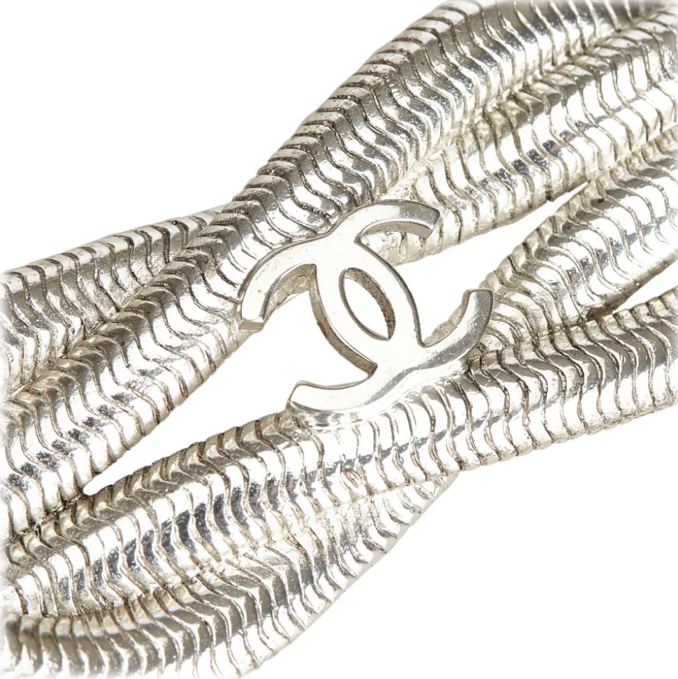 Chanel Vintage - CC Silver-Toned Metal Brooch - Silver - Brooch Chanel - Luxury High Quality - Avvenice