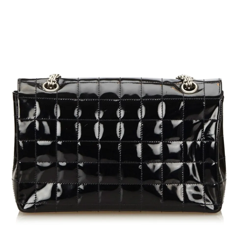 Chanel Vintage - Choco Bar Chain Cotton Handbag Bag - Black - Leather Handbag - Luxury High Quality - Avvenice