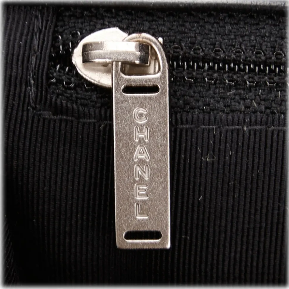 Chanel Vintage - Choco Bar Chain Cotton Handbag Bag - Black - Leather Handbag - Luxury High Quality - Avvenice