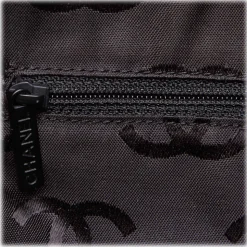 Chanel Vintage - Choco Bar Chain Cotton Handbag Bag - Black - Leather and Canvas Handbag - Luxury High Quality - Avvenice