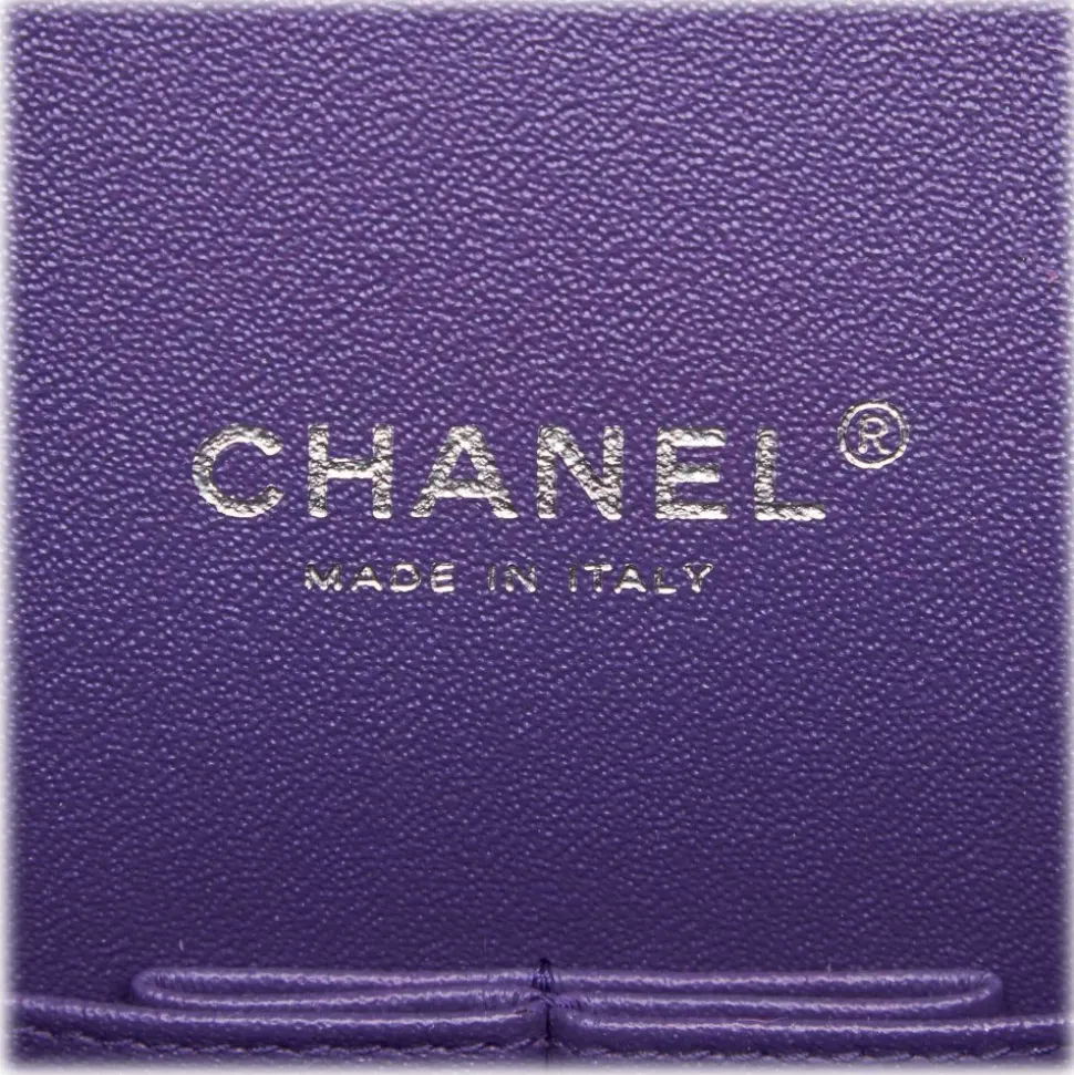 Chanel Vintage - Classic Maxi Lambskin Leather Double Flap Bag - Purple - Leather and Lambskin Handbag - Luxury High Quality - Avvenice