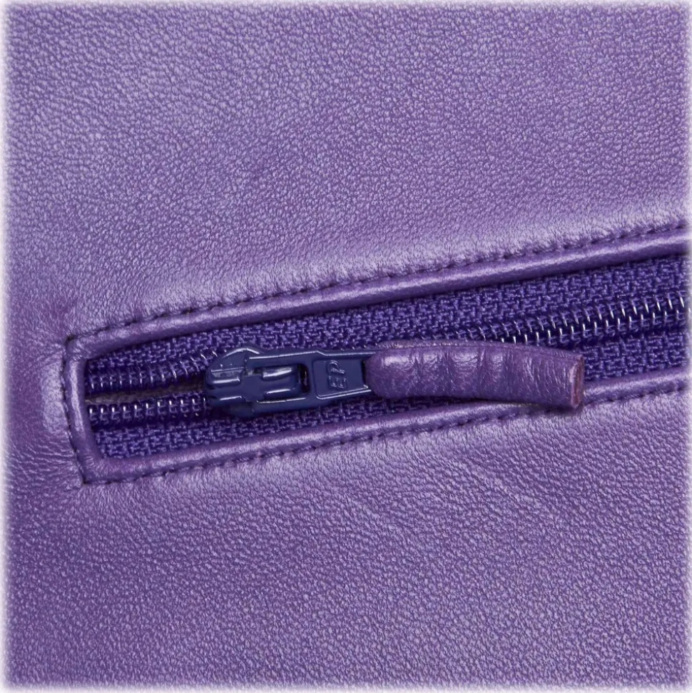 Chanel Vintage - Classic Maxi Lambskin Leather Double Flap Bag - Purple - Leather and Lambskin Handbag - Luxury High Quality - Avvenice