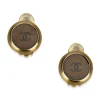 Chanel Vintage - Clip-On CC Earrings - Gold Brown - Earrings Chanel - Luxury High Quality - Avvenice