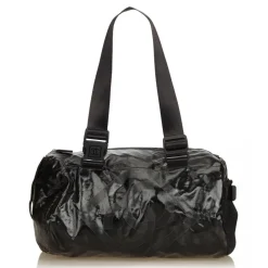 Chanel Vintage - Coated Canvas Sport Line Shoulder Bag - Black - Leather and Canvas Handbag - Luxury High Quality - Avvenice