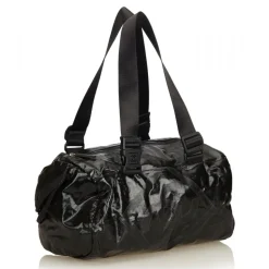 Chanel Vintage - Coated Canvas Sport Line Shoulder Bag - Black - Leather and Canvas Handbag - Luxury High Quality - Avvenice