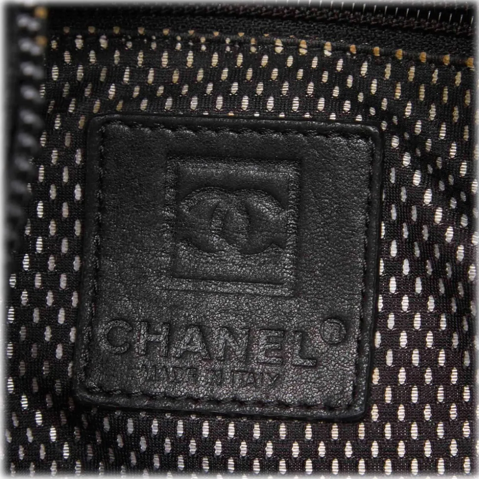 Chanel Vintage - Coated Canvas Sport Line Shoulder Bag - Black - Leather and Canvas Handbag - Luxury High Quality - Avvenice