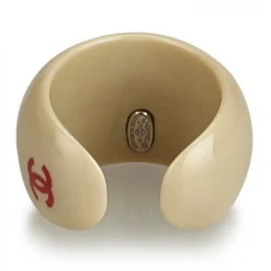 Chanel Vintage - Coco Resin Ring - White Ivory - Chanel Ring - Luxury High Quality - Avvenice