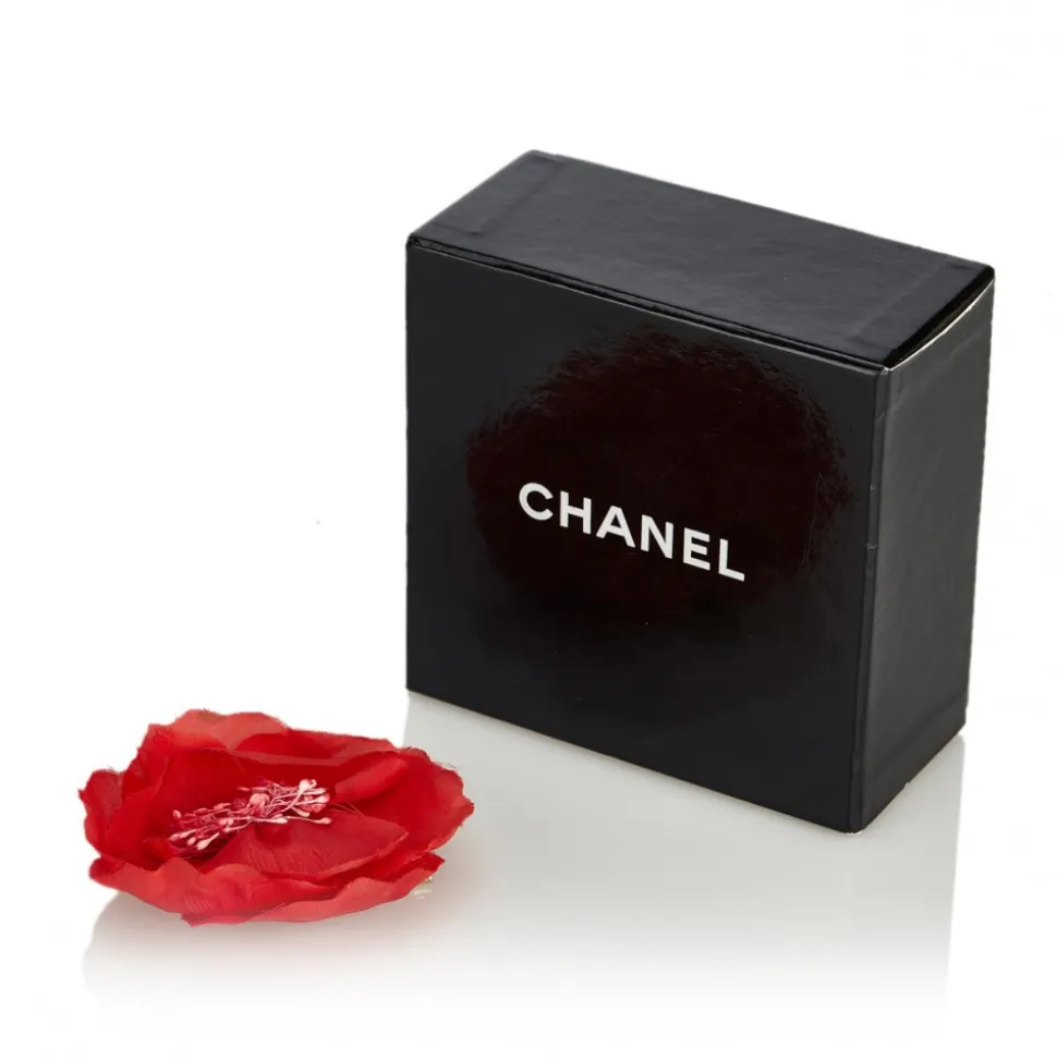 Chanel Vintage - Fabric Camellia Brooch - Red - Brooch Chanel - Luxury High Quality - Avvenice