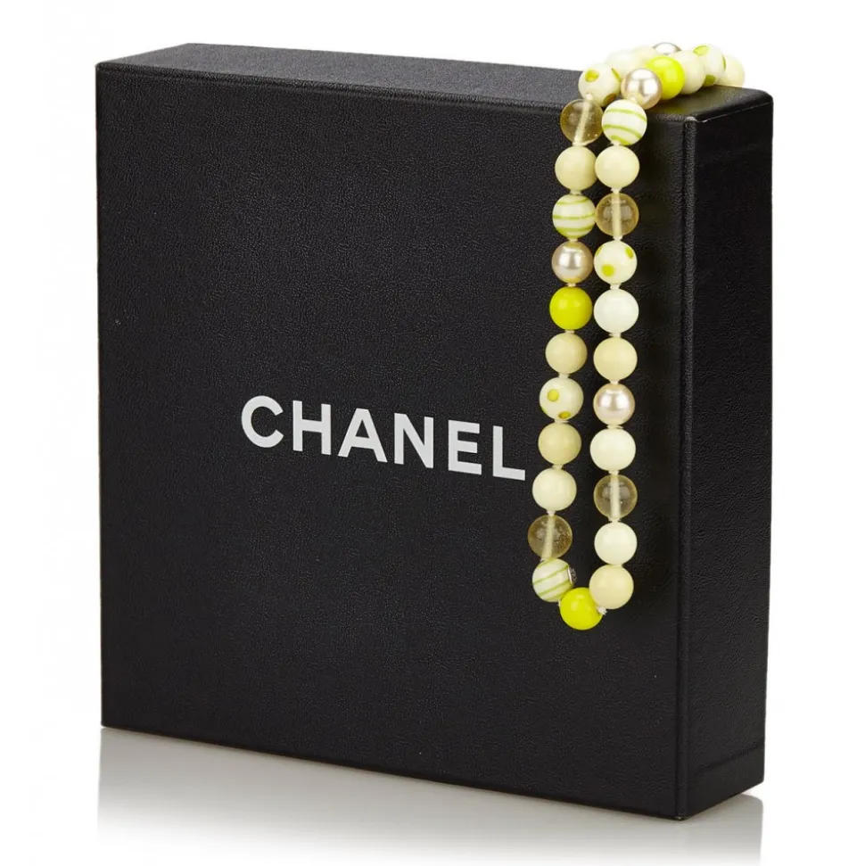 Chanel Vintage - Faux Pearl Necklace - Yellow White - Pearl Necklace Chanel - Luxury High Quality - Avvenice