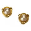 Chanel Vintage - Faux Pearl Gold-Tone Clip-On Earrings - Gold - Earrings Chanel - Luxury High Quality - Avvenice