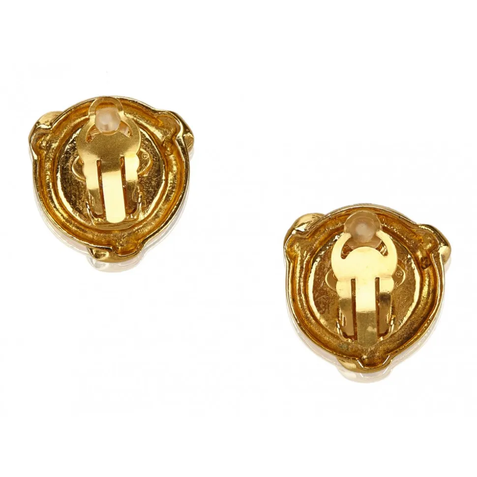 Chanel Vintage - Faux Pearl Gold-Tone Clip-On Earrings - Gold - Earrings Chanel - Luxury High Quality - Avvenice