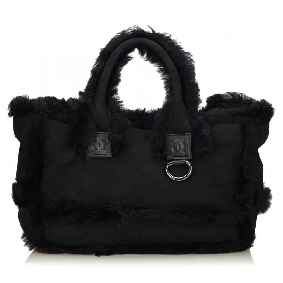 Chanel Vintage - Fur Tote Bag - Black - Fur Handbag - Luxury High Quality - Avvenice