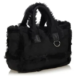 Chanel Vintage - Fur Tote Bag - Black - Fur Handbag - Luxury High Quality - Avvenice