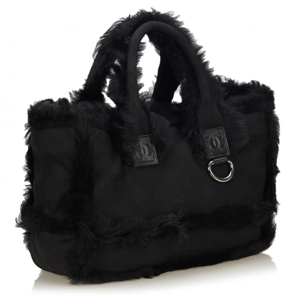 Chanel Vintage - Fur Tote Bag - Black - Fur Handbag - Luxury High Quality - Avvenice