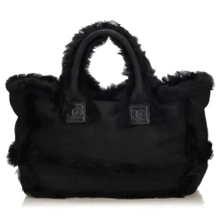 Chanel Vintage - Fur Tote Bag - Black - Fur Handbag - Luxury High Quality - Avvenice