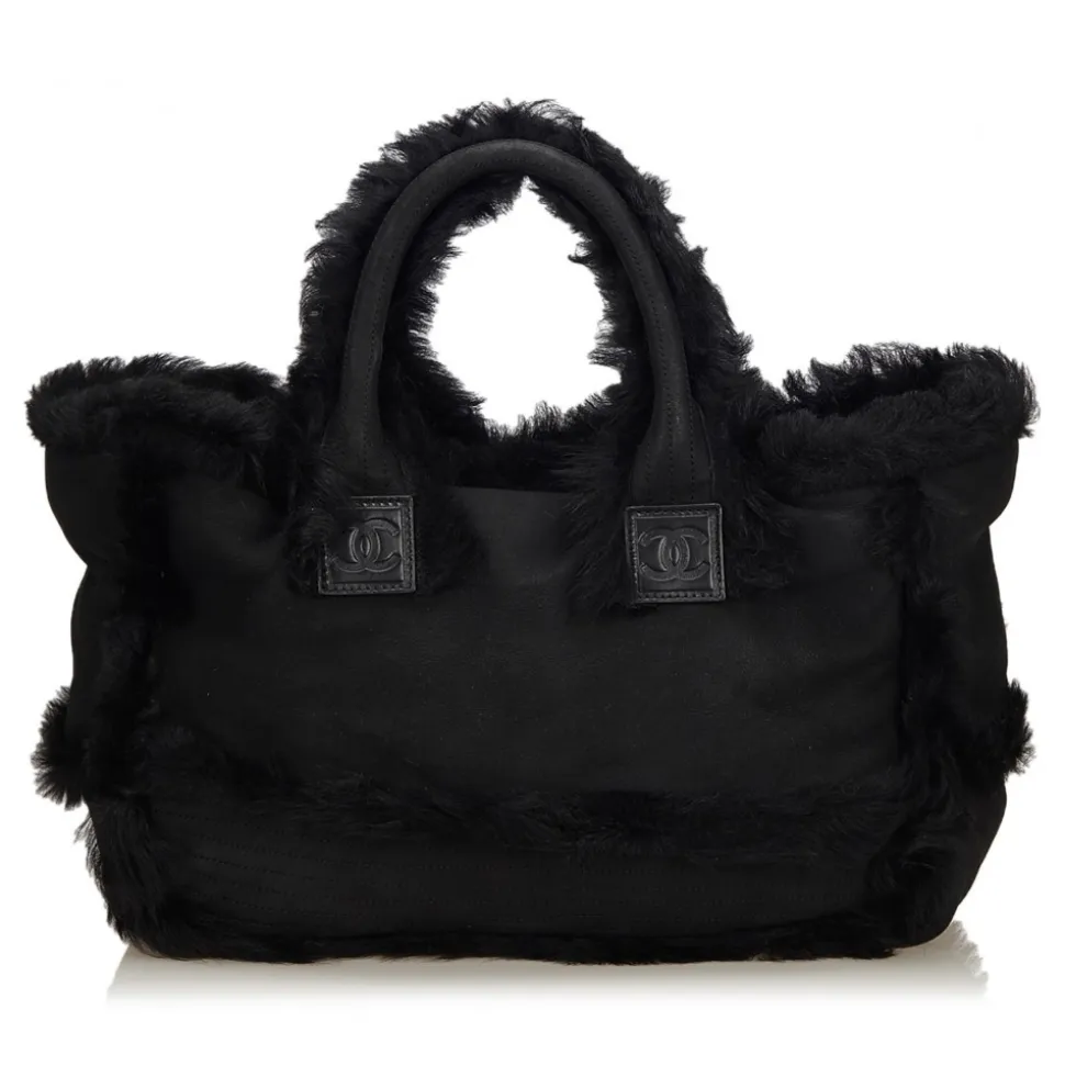 Chanel Vintage - Fur Tote Bag - Black - Fur Handbag - Luxury High Quality - Avvenice