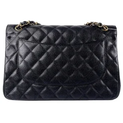 Chanel Vintage - Jumbo Classic Lambskin Double Flap - Black - Leather and Lambskin Handbag - Luxury High Quality - Avvenice