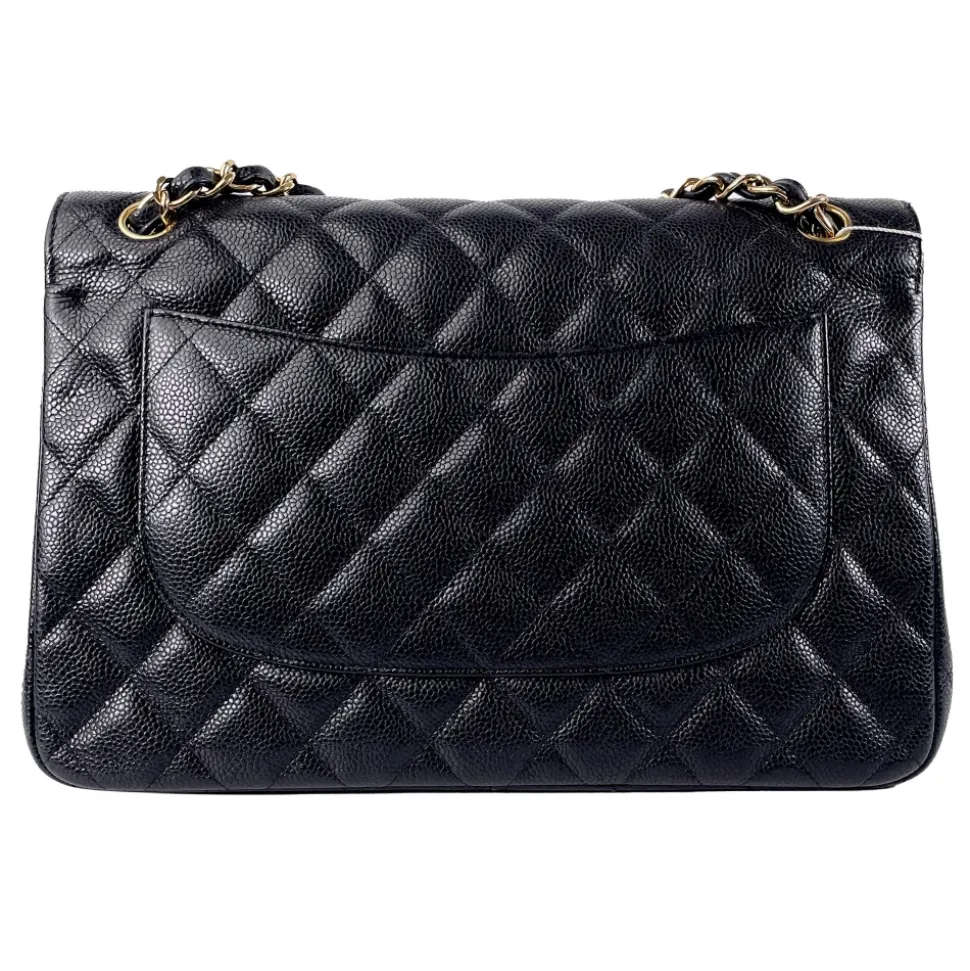 Chanel Vintage - Jumbo Classic Lambskin Double Flap - Black - Leather and Lambskin Handbag - Luxury High Quality - Avvenice
