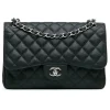 Chanel Vintage - Jumbo Classic Caviar Double Flap - Black - Leather and Lambskin Handbag - Luxury High Quality - Avvenice